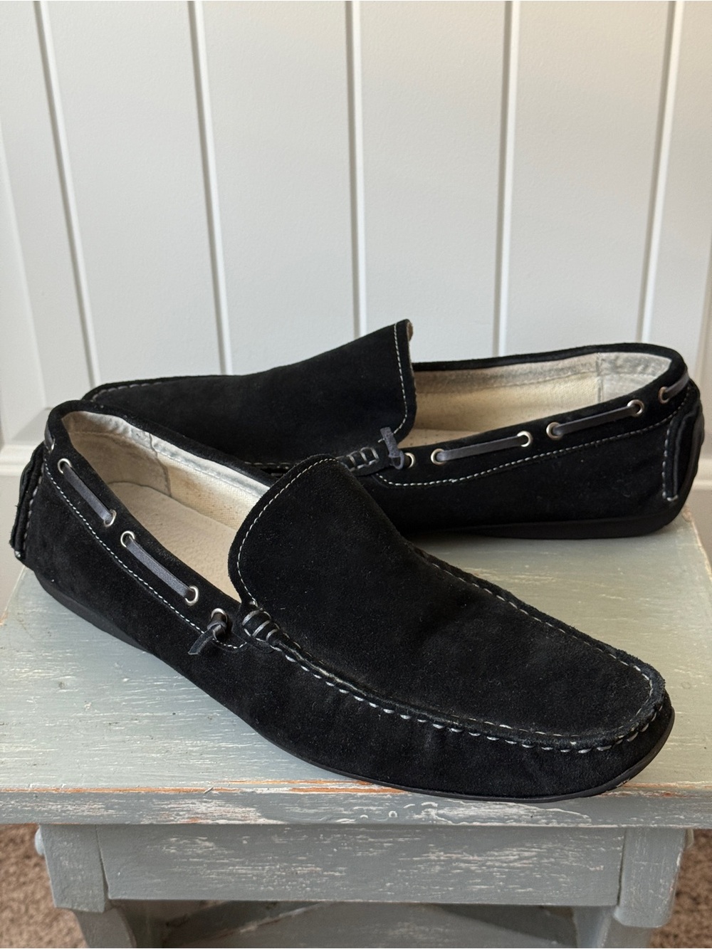 Kenneth Cole Black Suede Slip On Loafers Men's Size 9M